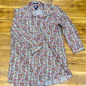 Land’s End floral, paisley button down blouse.